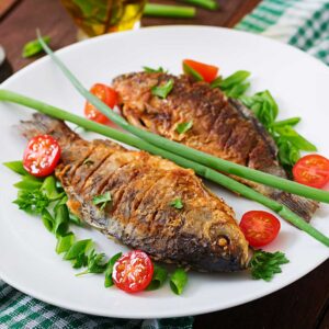 Italian Grilled Fish With Lentil Puree